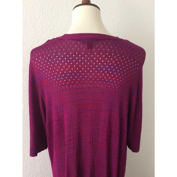 Torrid Plus Cardigan Sweater Duster Striped Stretch Knit - Picture 7 of 11